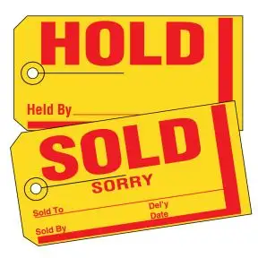 Large Size Hold Sold Tag - 2 Sided