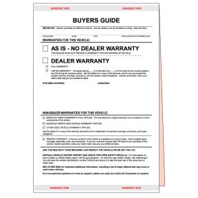 "As Is" Buyers Guide Form