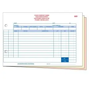 Parts Sales Ticket - 3 Part