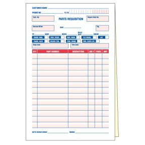 Parts Requisition Form - 2 Part