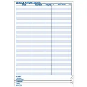 6-Day Service Appointment Form