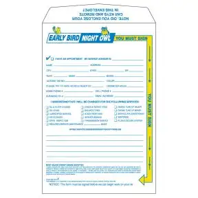 Mechanical Key Drop Envelope with Yellow Arrow