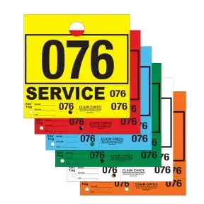 4 Part Service Department Hang Tags