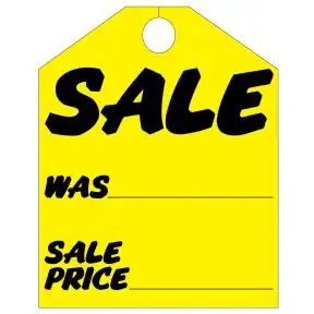Mirror Hang Tag - "Sale" Bright Yellow
