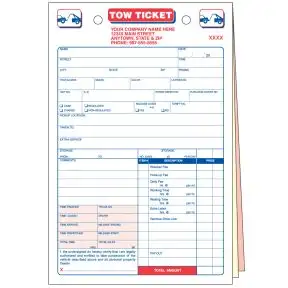 Tow Ticket with Personalization
