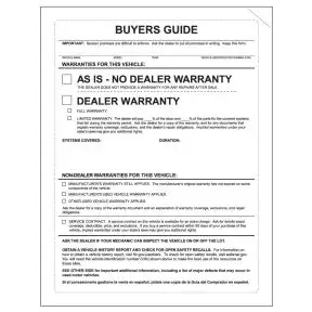 As Is Buyers Guide Laser Form