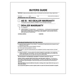 Outdoor "As Is" Buyers Guide Laser Form