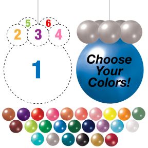 1 Layer Hanging Balloon Ceiling Kit - Custom Colors