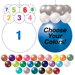 2 Layer Hanging Balloon Column Kit - Custom Colors