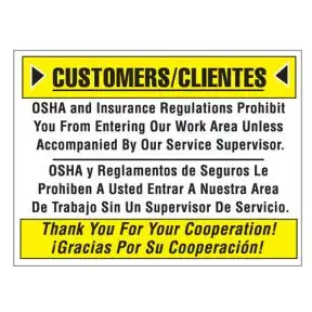 Shop Wall Sign - OSHA Regulations in English and Spanish