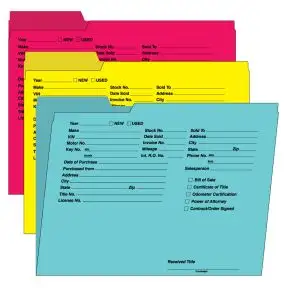 Vehicle Deal File Folders