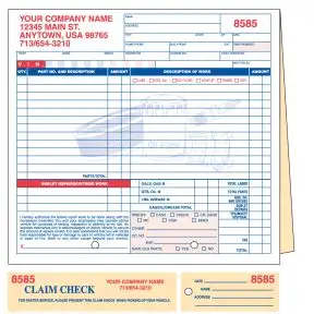 Compact Repair Order - 2 Part with Personalization