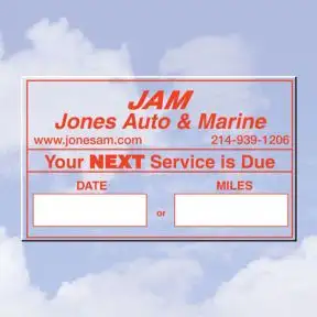 Personalized Oil Change Stickers - Style A - 1 Color