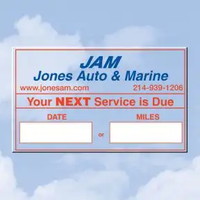Personalized Oil Change Stickers - Style A - 2 Color