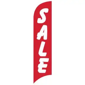 Sales Wave Flag - "Sale" White on Red