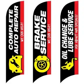 Service Wave Flags - Black over Red