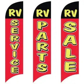 Wave Flags - "RV" Black over Red