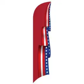 3D Wave Flag - Patriotic Scroll - Red