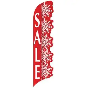3D Wave Flag - Red Snowflakes - Sale