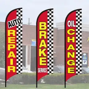 Service Wave Flag Kits - Checkered Edge