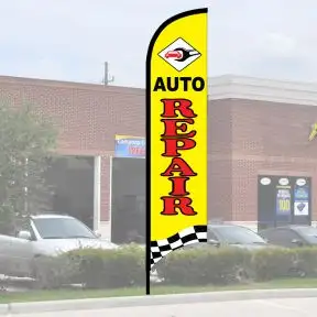 Service Wave Flag Kits - Yellow "Auto Repair"