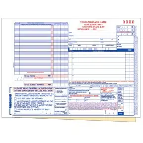Requirements Repair Order - 2 Part with Personalization