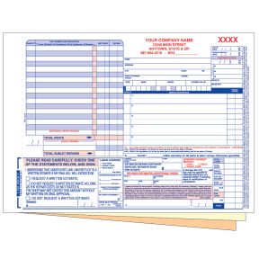 Requirements Repair Order - 3 Part with Personalization