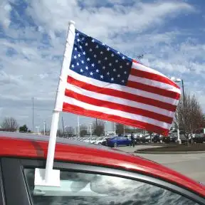 Car Flag with Window Clip - American