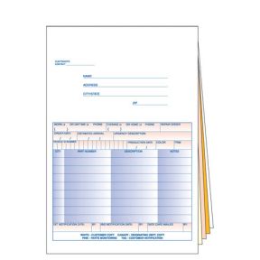 Parts Special Order Form - 5 Part