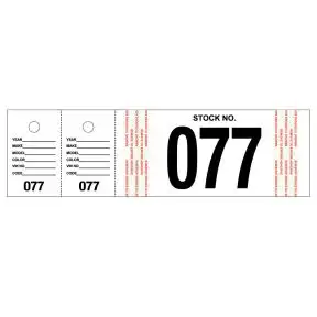 Stock Numbers with Matching Key Tags - White