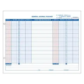 General Journal Voucher for ADP System - Horizontal Format
