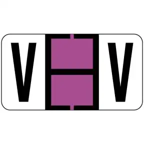 ServiceFile Labels on Sheets - Alpha Letter - V