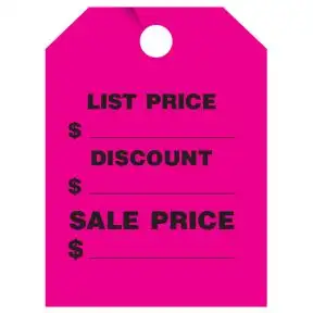 Fluorescent Mirror Hang Tag - "List Price"