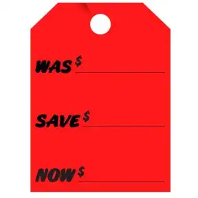 Fluorescent Mirror Hang Tag - "Was Save Now"