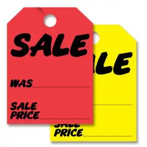 Mirror Hang Tags - "Sale, Was, Sale Price"