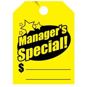 Mirror Hang Tag - "Manager's Special"
