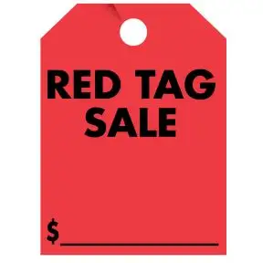 Fluorescent Mirror Hang Tag - "Red Tag Sale"