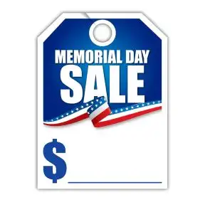Mirror Hang Tag - "Memorial Day Sale"