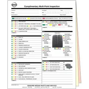 Nissan Multi Point Vehicle Inspection Form