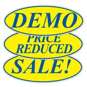 Oval Slogan Windshield Stickers - Blue on Yellow