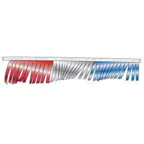 Metallic Fringe Pennant - Red, Silver, Blue