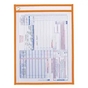 Repair Order Holder, No Strap - Orange - 10" w x 13" h, Transparent
