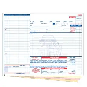Service Repair Order - 4 Part without Personalization