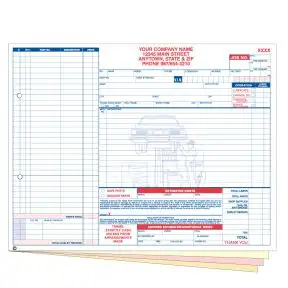 Service Repair Order - 4 Part with Personalization