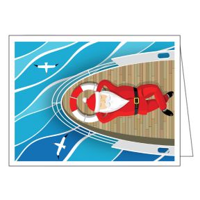 Holiday Card - Santa on Boat Deck