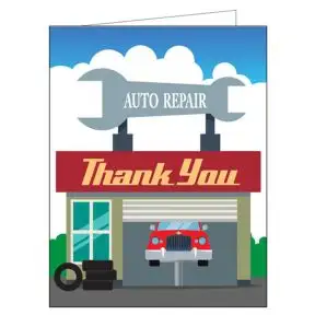 Thank You Card - Car Garage