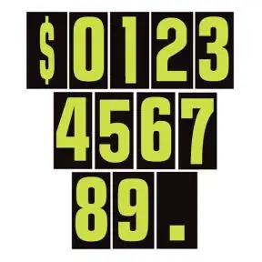 Number Windshield Stickers - 9.5" Green
