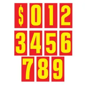 Number Windshield Stickers - 9.5" Red