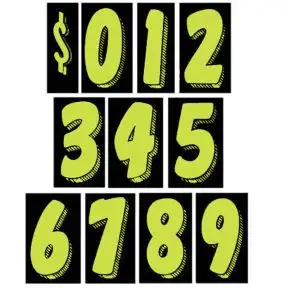 Number Windshield Stickers - 11.5" Green