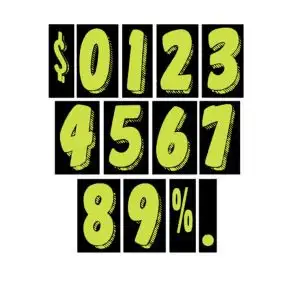 Number Windshield Stickers - 7.5" Green